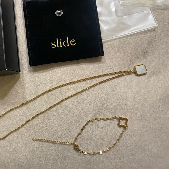 Gold Necklace and Bracelet Set - Picture 3 of 4